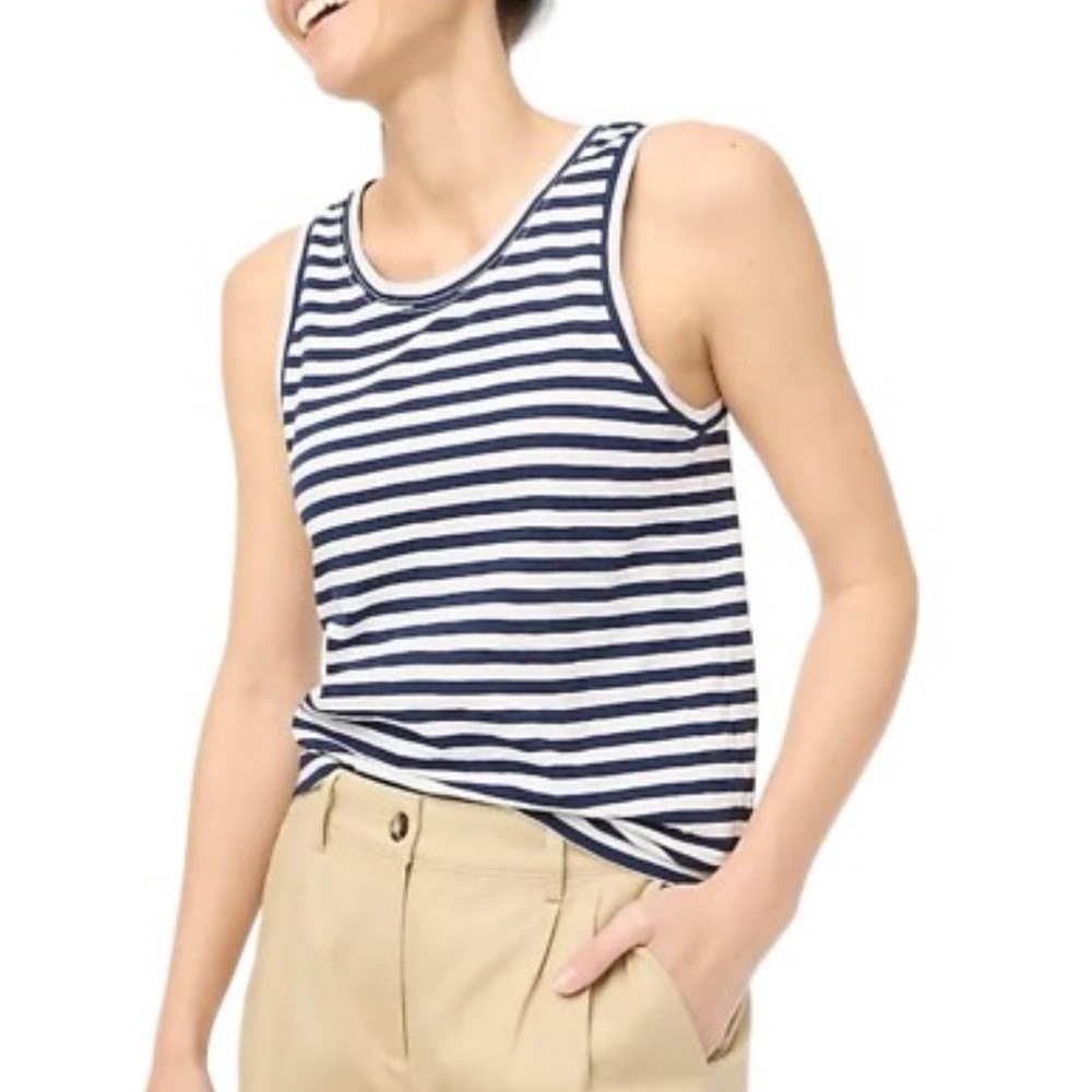 J. Crew Navy and White Girlfriend Tank